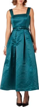English Factory Pleated Belted Midi Dress