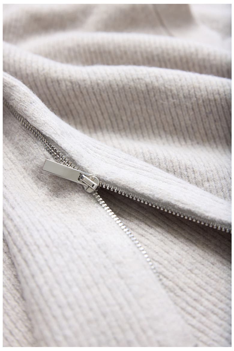 Side Zip Maternity/Nursing Sweater, Alternate, color, LIGHT GRAY