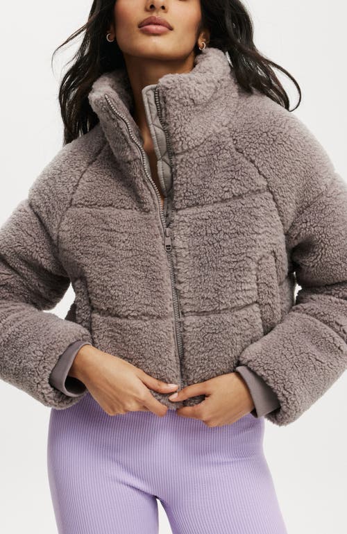 COTTON ON BODY ACTIVE THE MOTHER PUFFER CROPPED SOFT FLEECE JACKET
