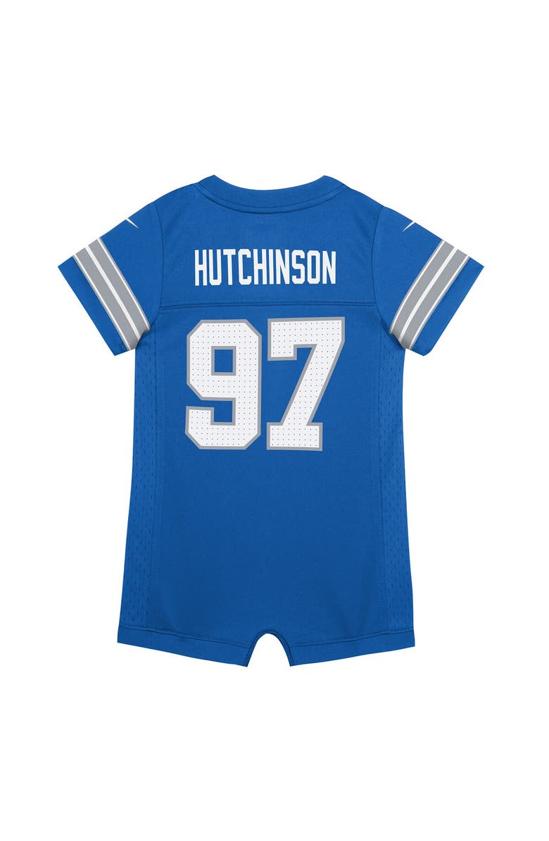 Nike Newborn & Infant Nike Aidan Hutchinson Blue Detroit Lions Game Romper Jersey, Alternate, color, Blue