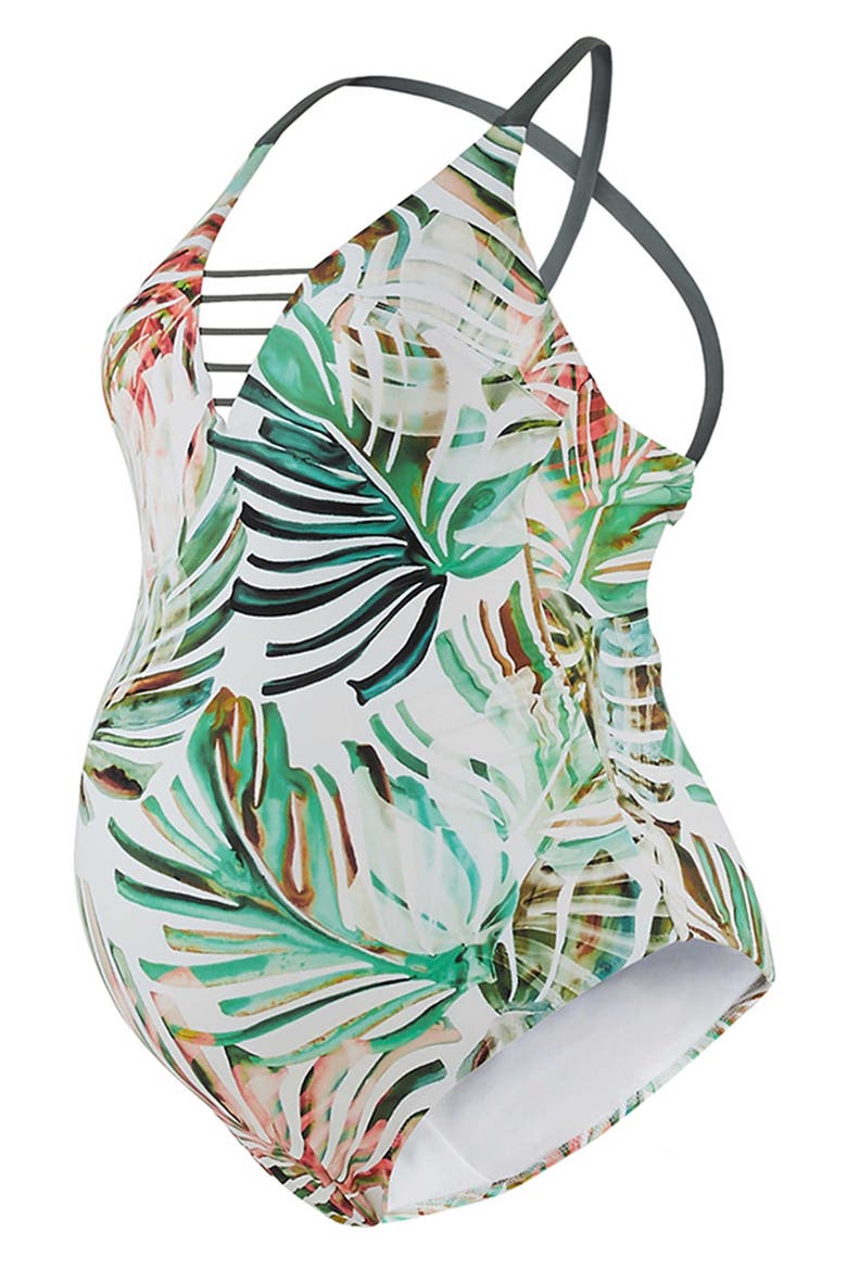 Honolulu One-Piece Maternity Swimsuit, Alternate, color, MULTICOLOR