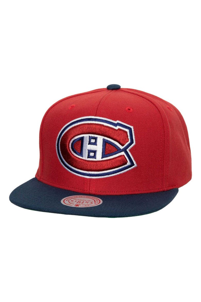 Men's Mitchell & Ness Red Montreal Canadiens Core Team Ground 2.0 Snapback Hat, Main, color, Red