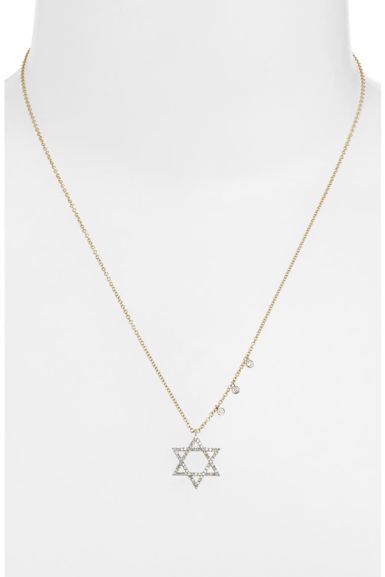Pavé Diamond Star of David Pendant Necklace, Alternate, color, GOLD