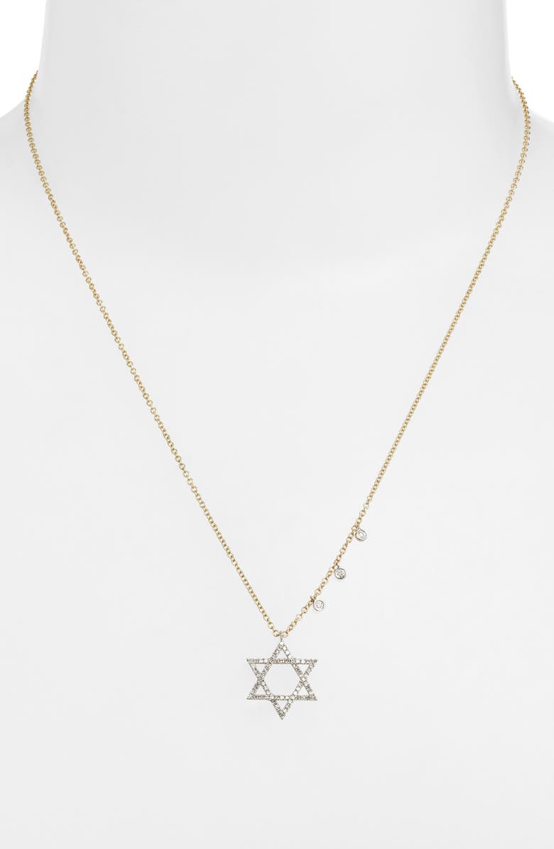 Meira T Pavé Diamond Star of David Pendant Necklace, Alternate, color, Gold