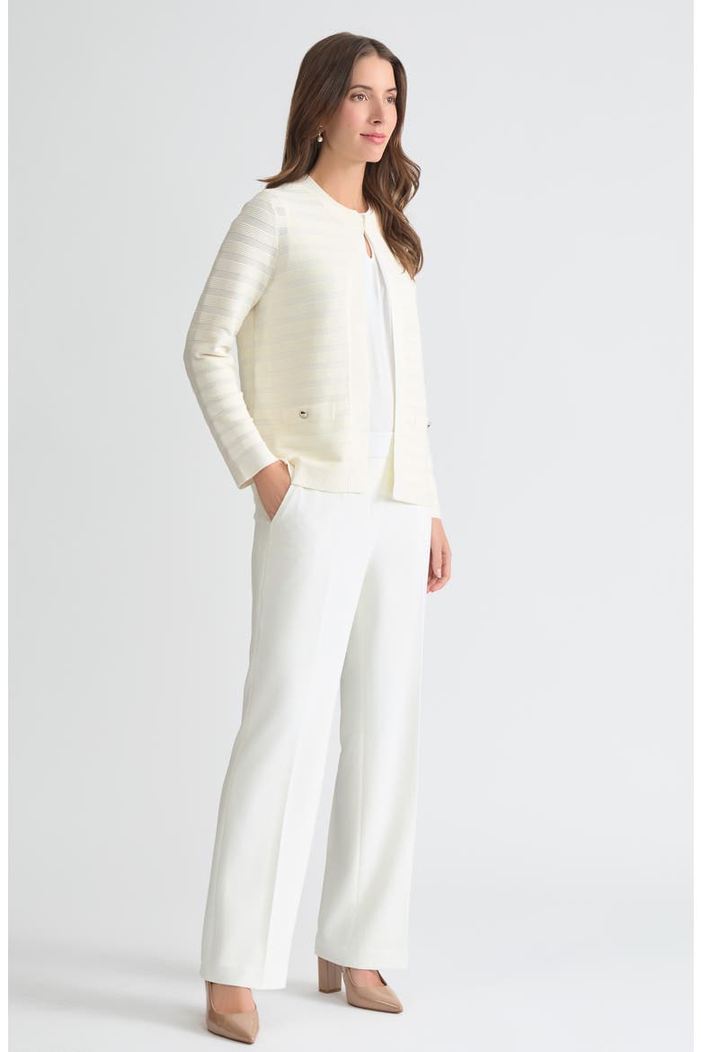 Kissing Front Ottoman Stitch Cardigan, Alternate, color, VANILLA ICE