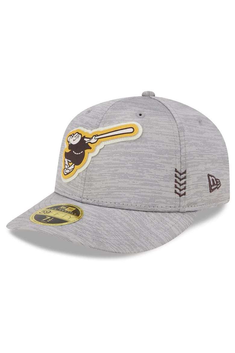 Men's New Era  Gray San Diego Padres 2024 Clubhouse Low Profile 59FIFTY Fitted Hat, Main, color, Heather Gray