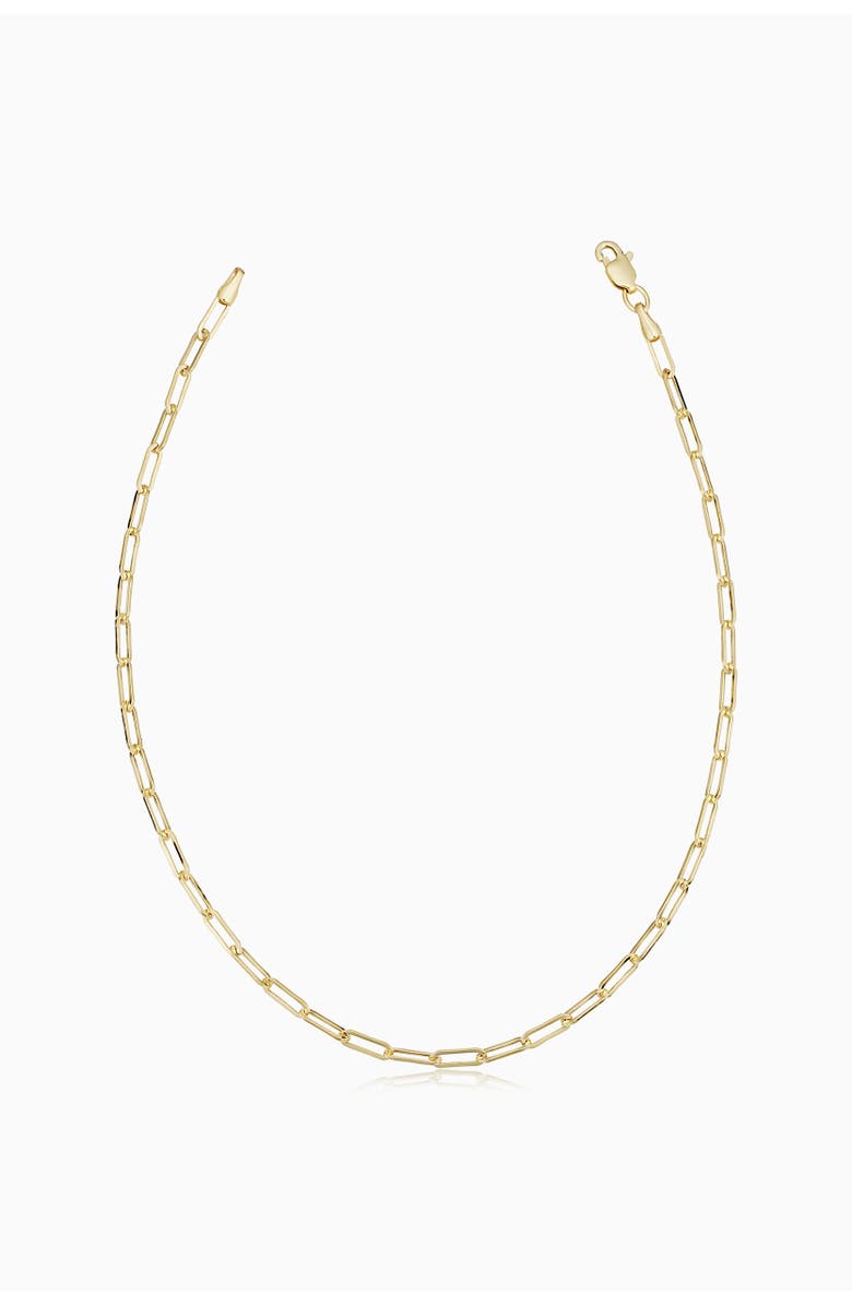 Oradina 14K Yellow Gold Venice Link Petite Anklet, Main, color, Yellow Gold