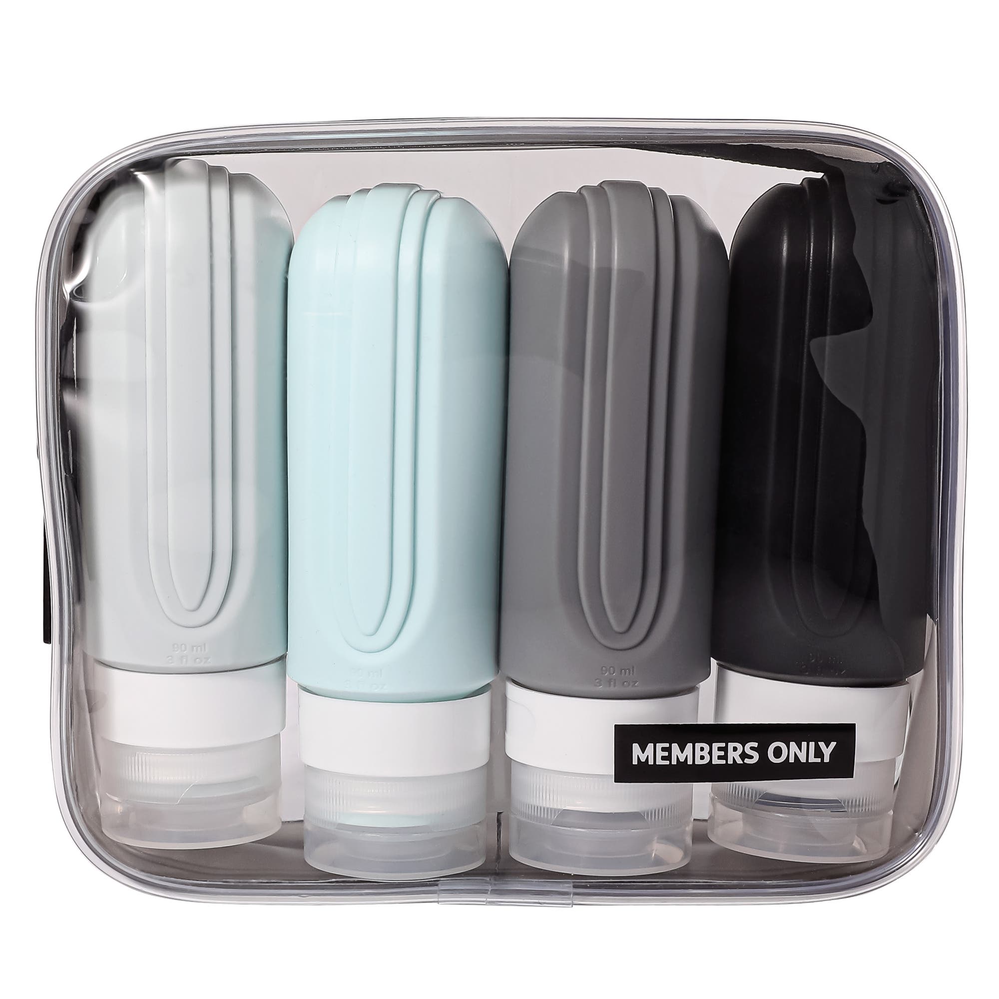 Members Only Silicone Travel Bottle Set, 4 Pack, Alternate, color, 