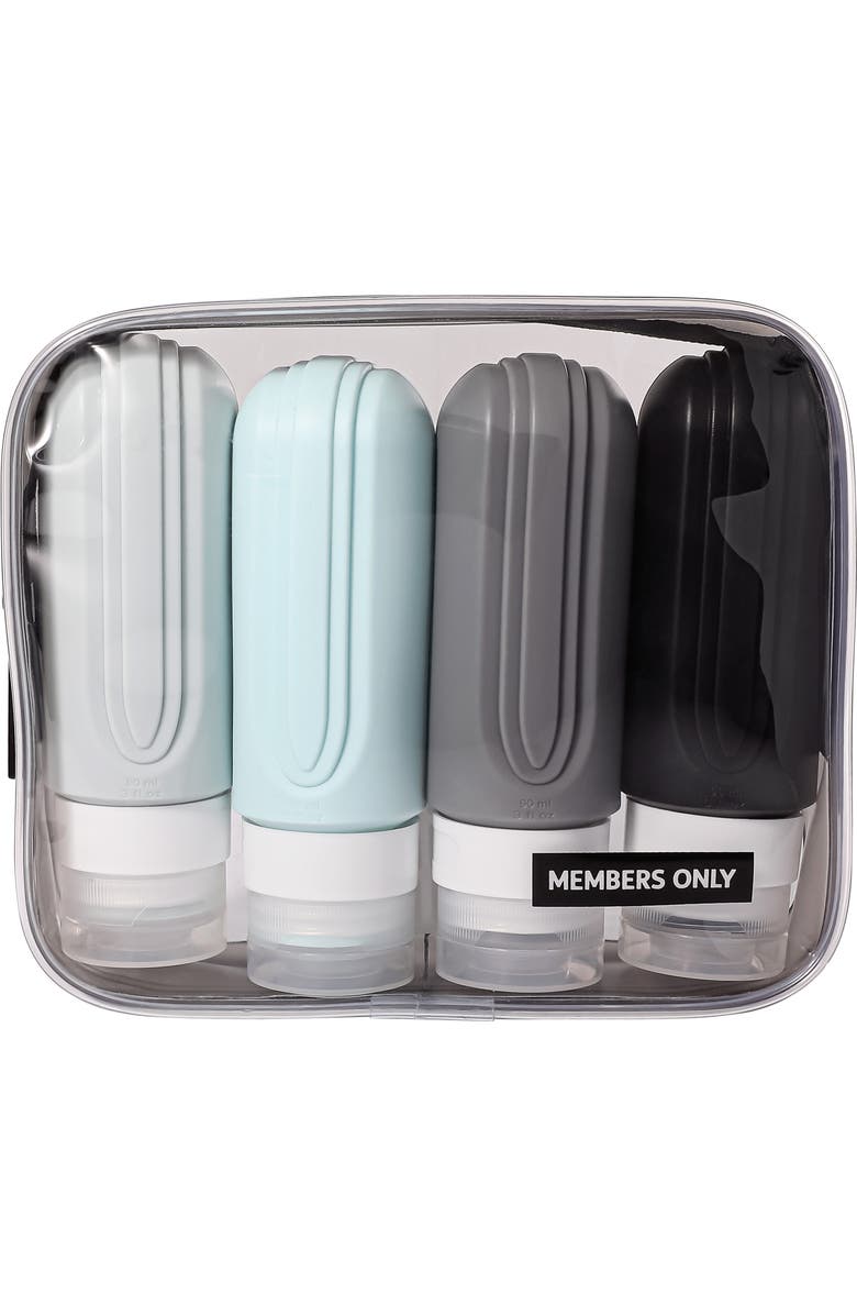 Members Only Silicone Travel Bottle Set, 4 Pack, Alternate, color,