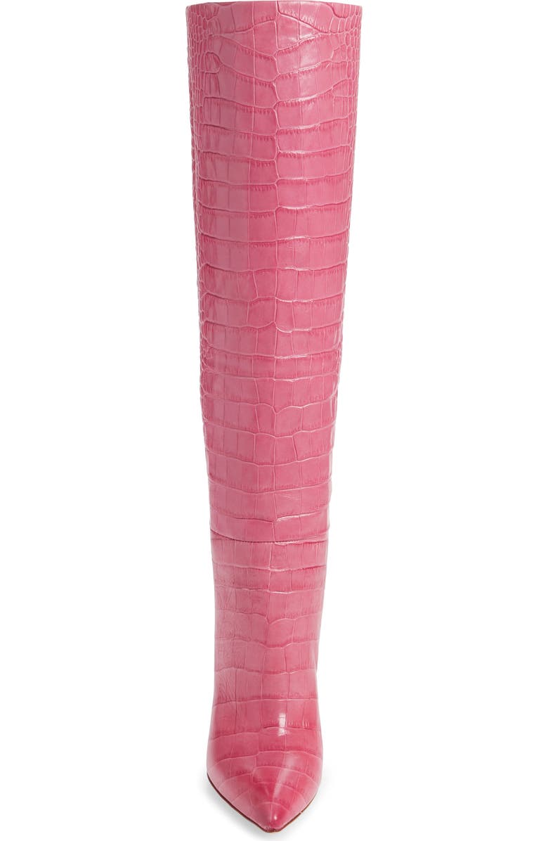 Paris Texas Croc Embossed Knee High Boot, Alternate, color,