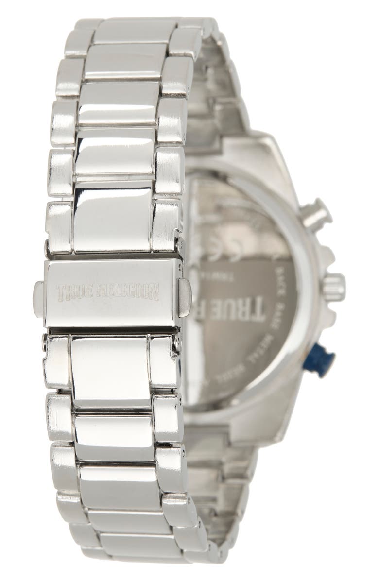 True Religion Chronograph Bracelet Watch, 43mm, Alternate, color, Silver