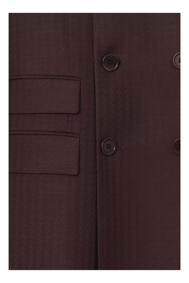 Striped Wool Mohair Tailored Jacket, Alternate, color, Log brown