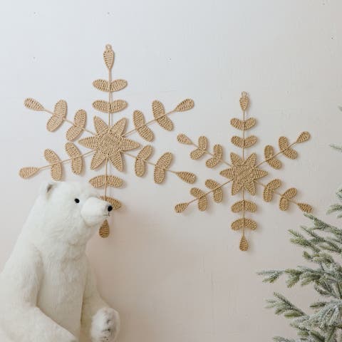 Woven Paper & Iron Snowflake Wall Art