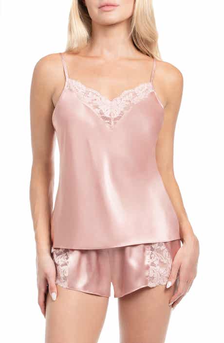 In Bloom by Jonquil Rosalie Lace Trim Satin Short Pajamas