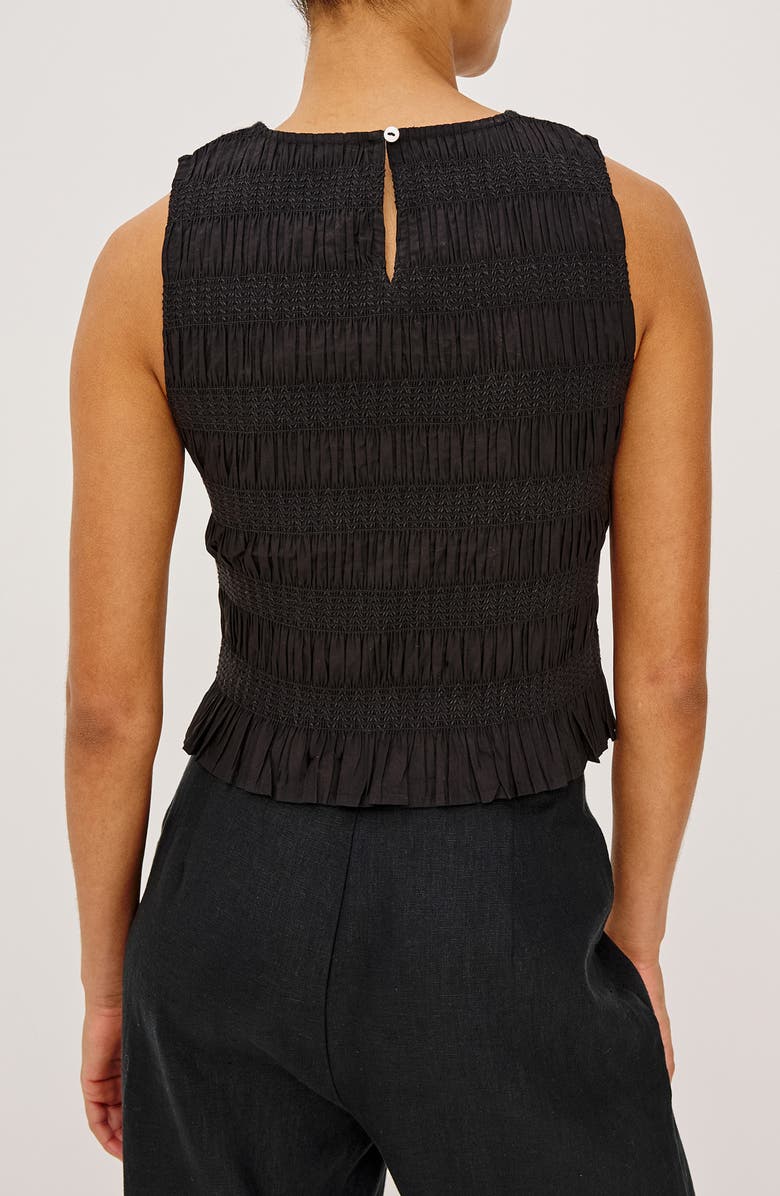 Rails Kane Ruched & Embroidered Shell, Alternate, color, Black