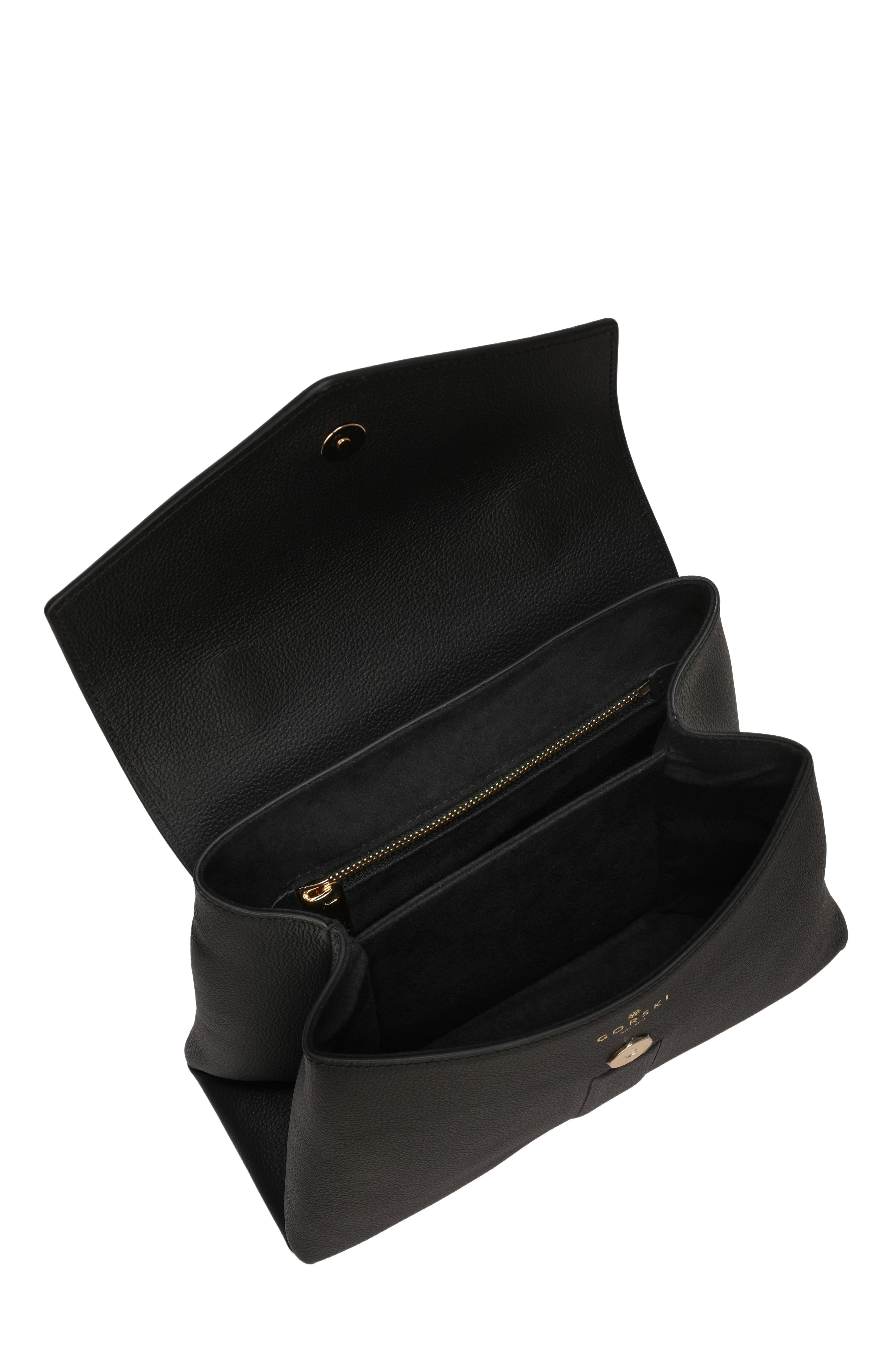 GORSKI Leather Bag with Crossbody Strap, Alternate, color, 