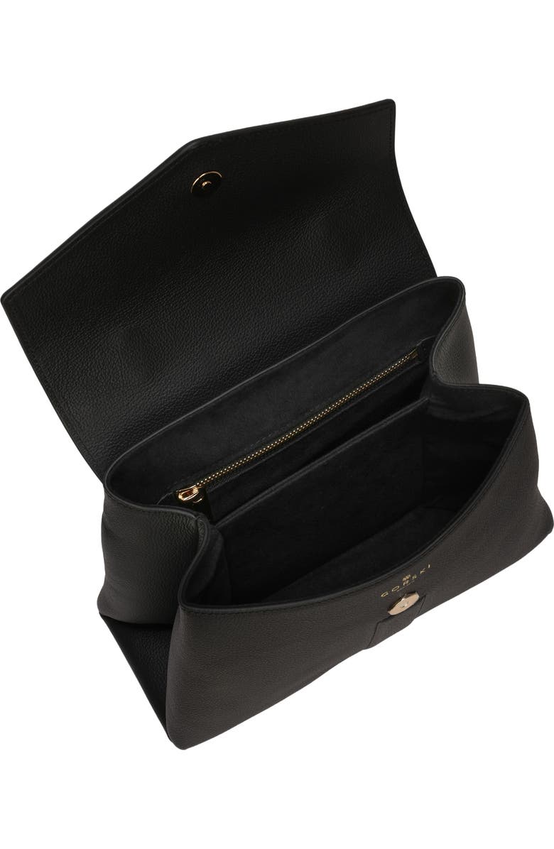 GORSKI Leather Bag with Crossbody Strap, Alternate, color, Black