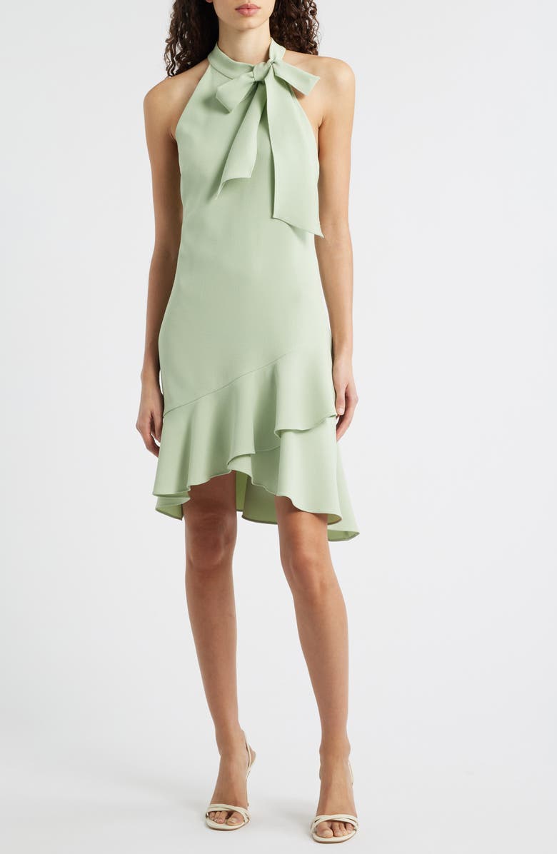 Vince Camuto Ruffle Detail Stretch Crepe Dress, Main, color, Pistachio