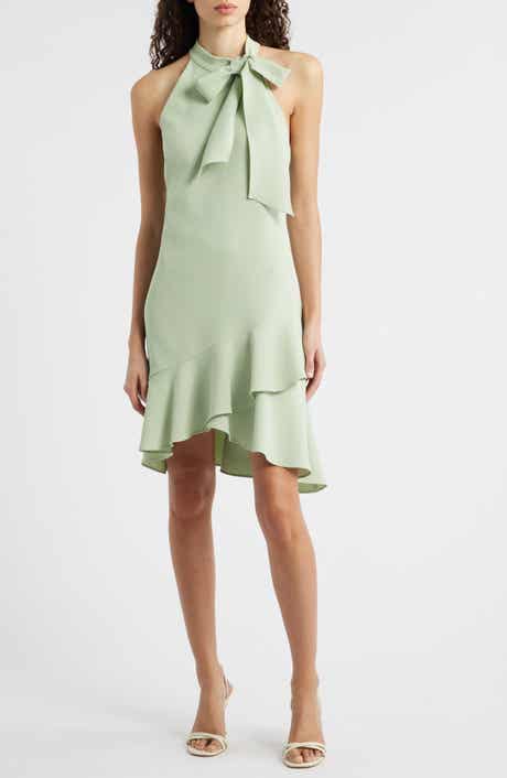 Vince Camuto Ruffle Detail Stretch Crepe Dress