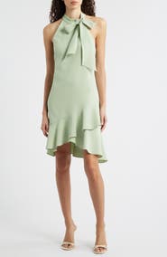 Vince Camuto Ruffle Detail Stretch Crepe Dress