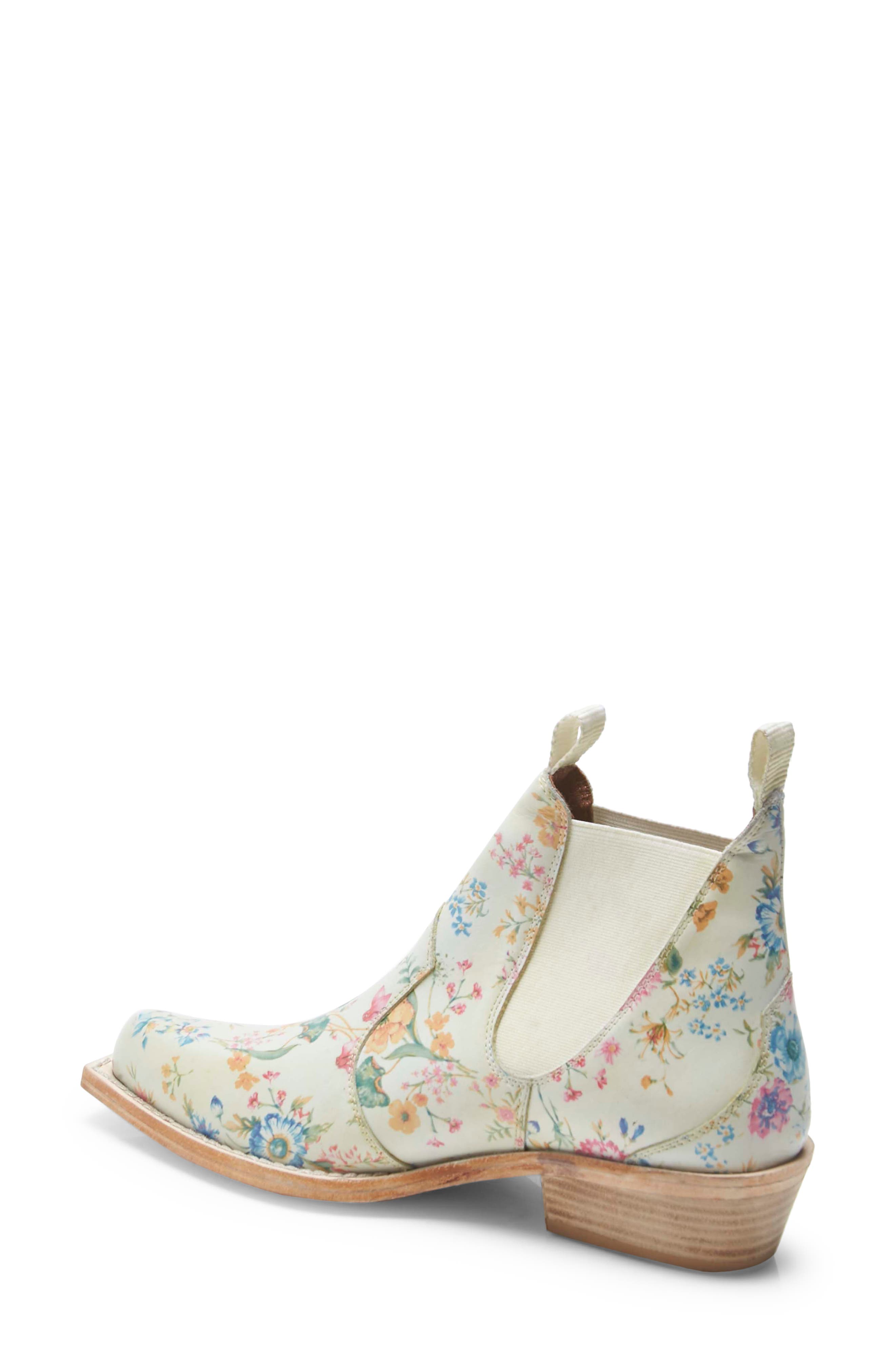 Beau Western Chelsea Boot, Alternate, color, IVORY FLORAL
