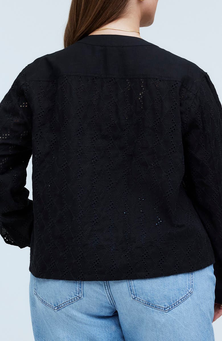 Madewell Long Sleeve Eyelet Top, Alternate, color, 