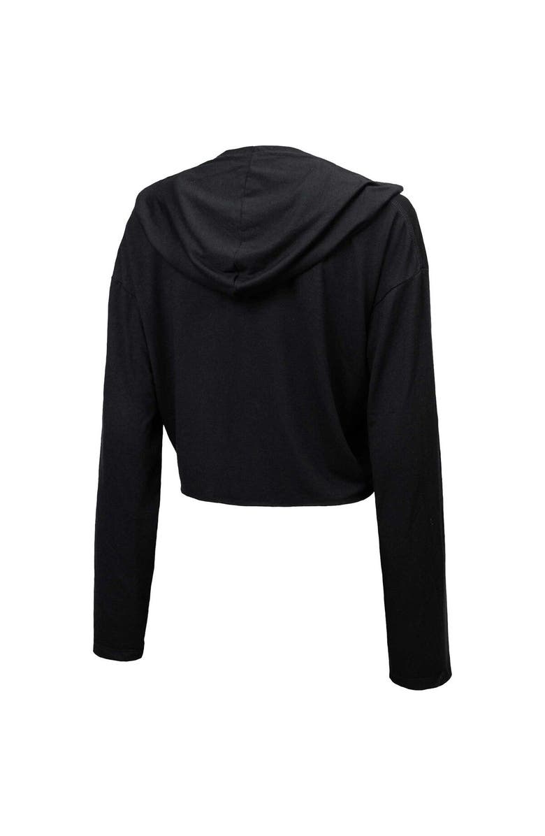 Majestic Threads Women's Majestic Threads Black Indianapolis Colts Leopard Cropped Pullover Hoodie, Alternate, color, 