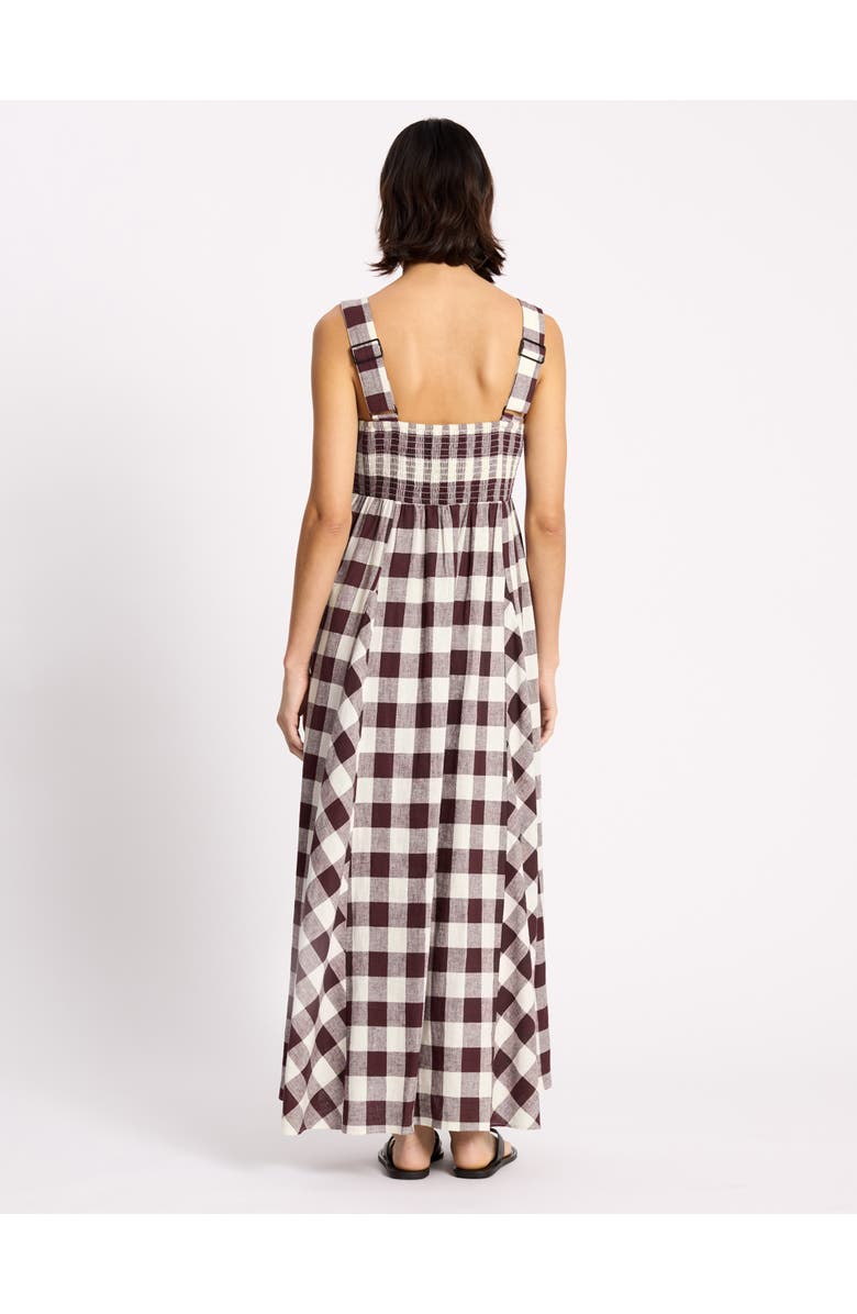 Albaray Gingham Apron Maxi Dress, Alternate, color, Burgundy