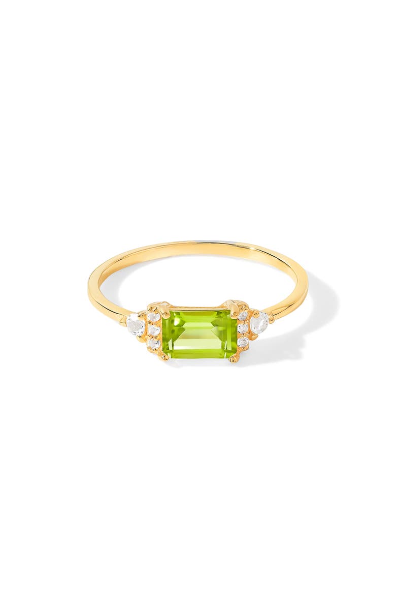 YS GEMS Baguette & Round Mix Gemstone Ring, Alternate, color, Green