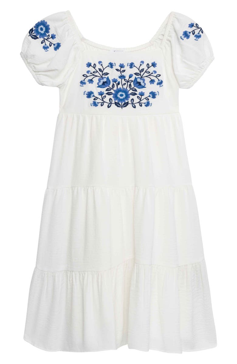 Speechless Kids' Embroidered Puff Sleeve Babydoll Dress, Main, color, 