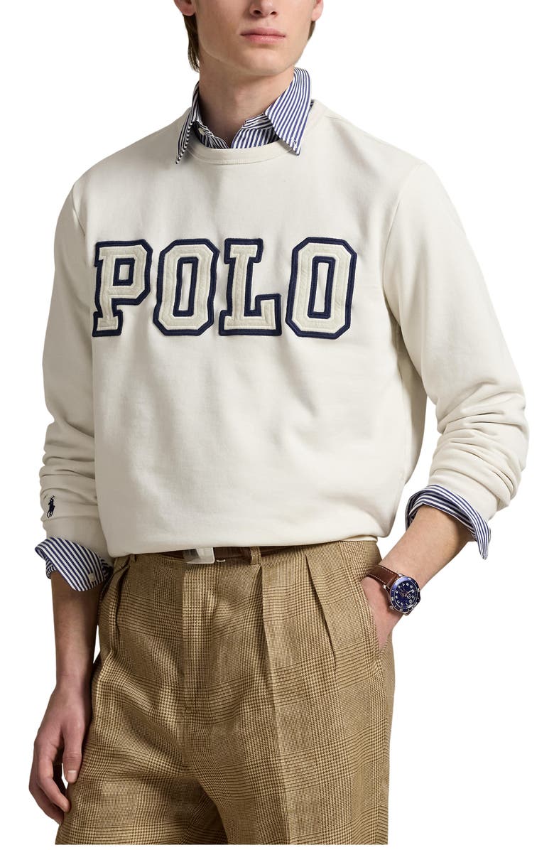 Polo Ralph Lauren Logo Appliqué Sweatshirt, Main, color, Nevis