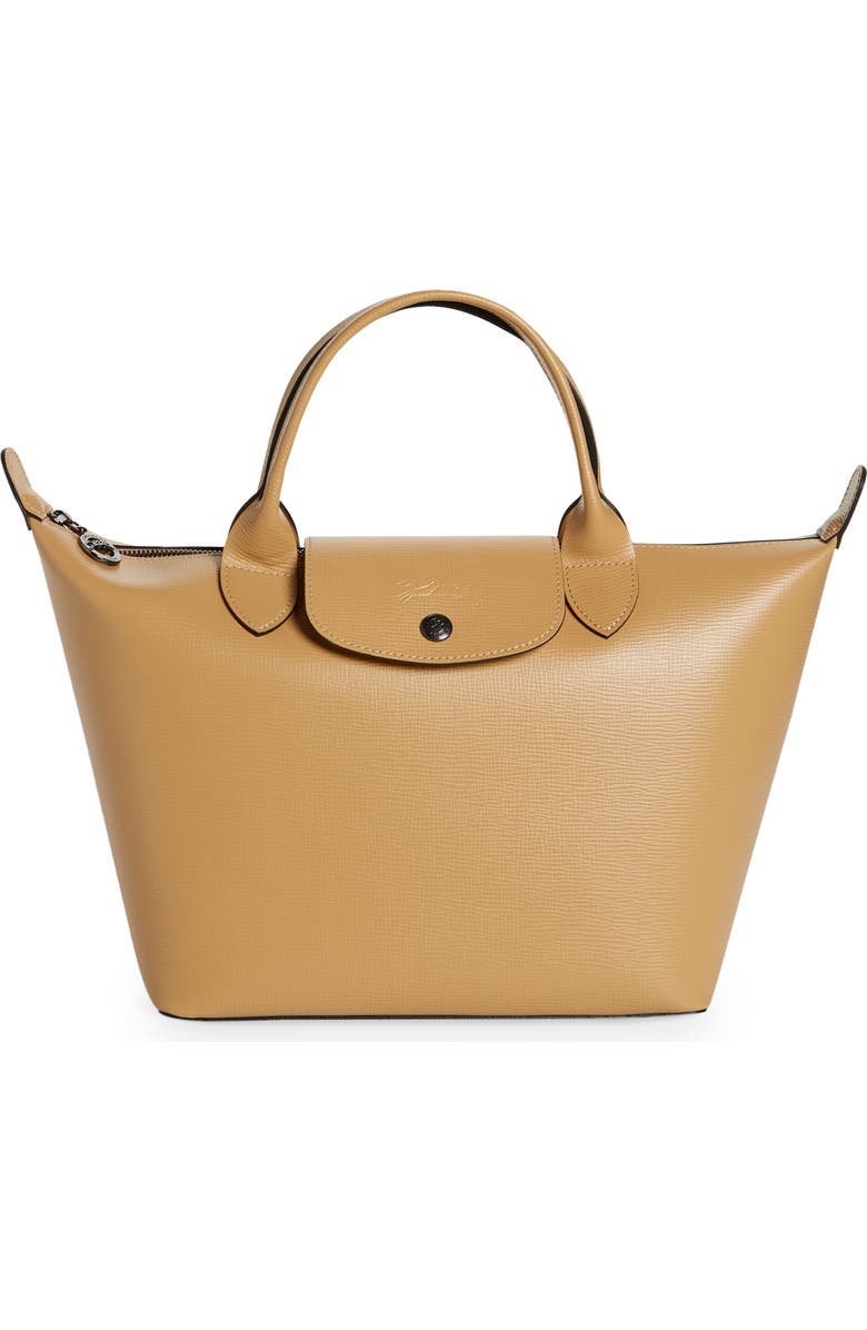 Longchamp Le Pliage Cuir Leather Satchel, Main, color,