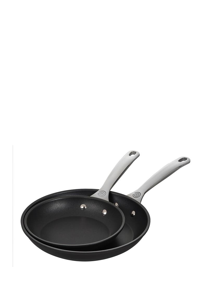 Set of 2 Toughened Nonstick PRO Fry Pans, Alternate, color, BLACK