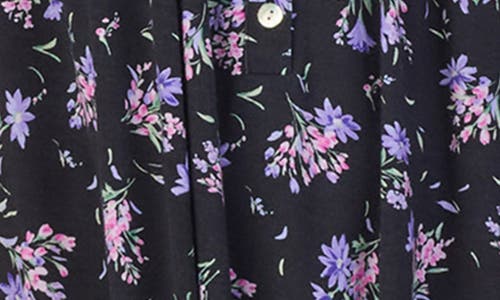 Eileen West Sleeveless Short Jersey Chemise In Black Print