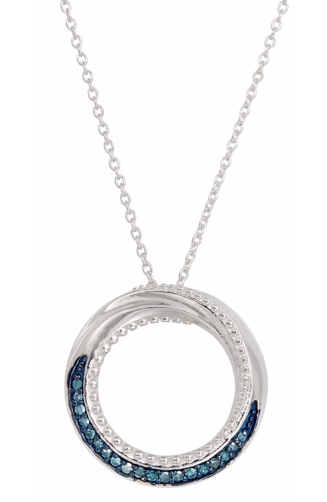 SAVVY CIE JEWELS Diamond Open Circle Pendant Necklace