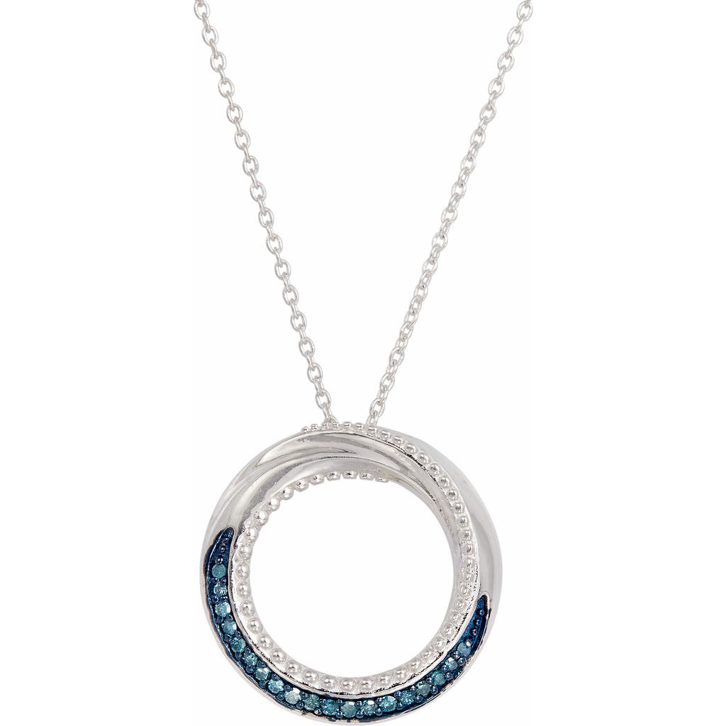 Savvy Cie Jewels Diamond Open Circle Pendant Necklace In Metallic