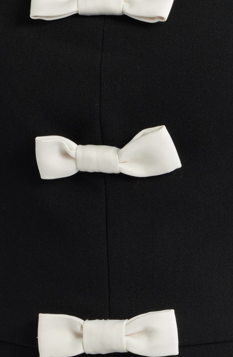 French Connection Azra Bow Sleeveless Peplum Top, Alternate, color, Black-Porcelain Cream