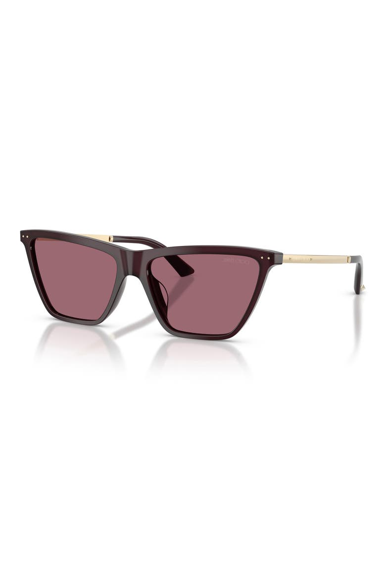 56mm Cat Eye Sunglasses, Alternate, color, OPALINE PRUNE / VIOLET