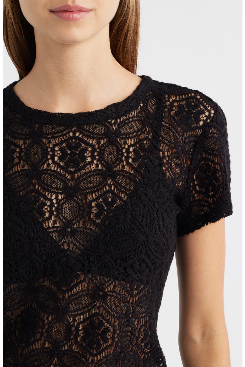 The Lace T-Shirt, Alternate, color, BLACK