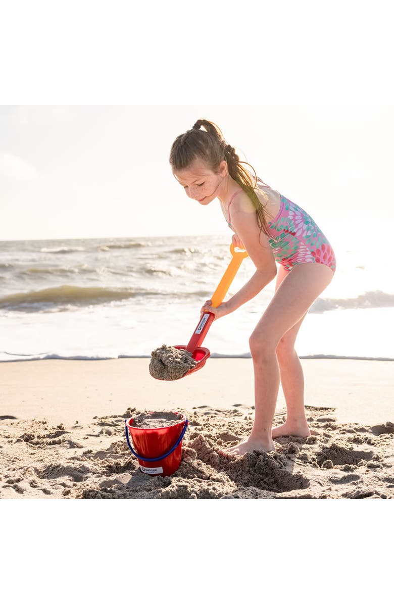 SPIELSTABIL Toddler Outdoor Toys - Beach Shovel and Digging Toys for Kids, Heavy Duty Sand Toys for Ages 2.5 & Up, German-Made Kids Beach Essentials, Alternate, color, Red Multi