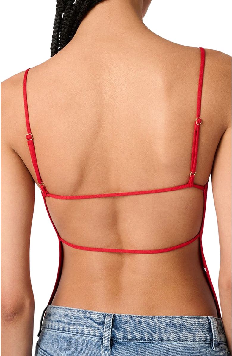 WeWoreWhat High Straight Neck Top, Alternate, color, Red