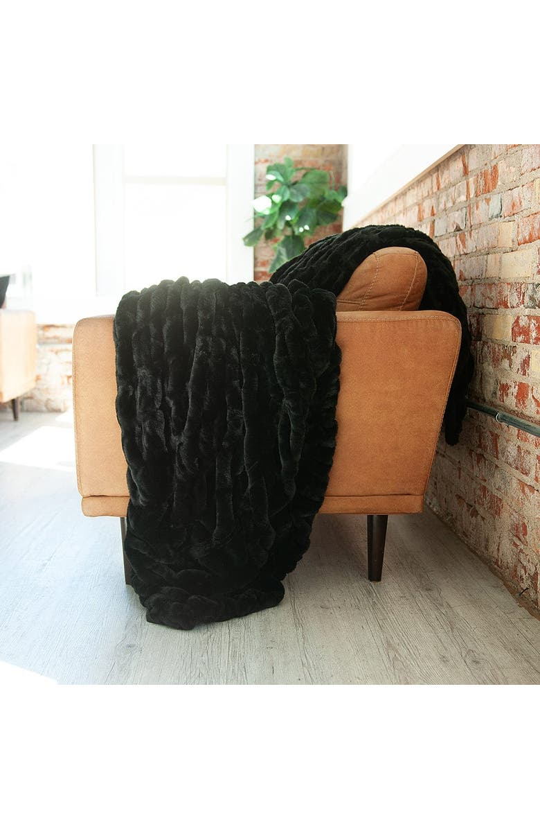 Minky Couture Hugs Black Blanket, Main, color, Black