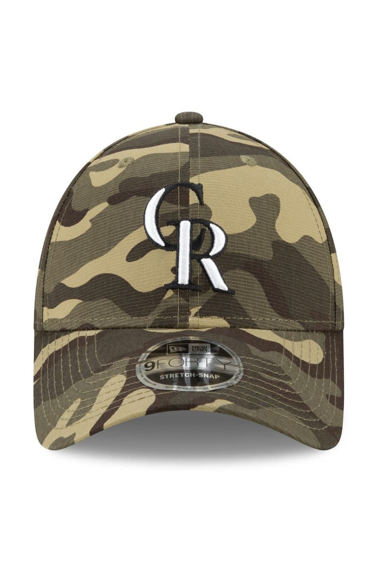 Men's New Era Camo Colorado Rockies 2021 Armed Forces Day 9FORTY Adjustable Hat, Alternate, color, Camo