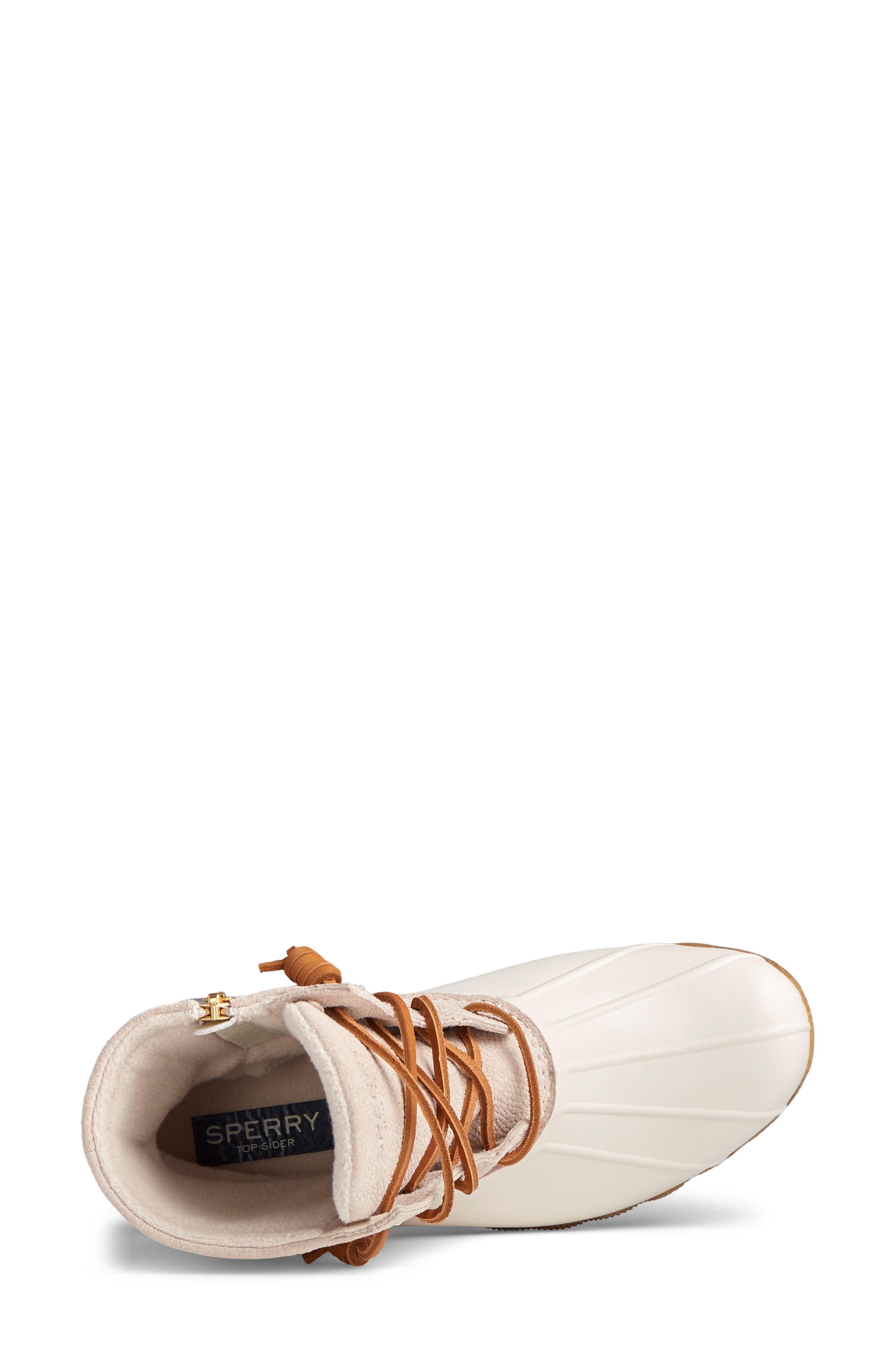 Sperry Saltwater Duck Boot, Alternate, color, IVORY SERPENT LEATHER