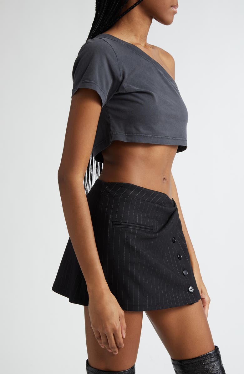 Courrèges Tuba Print Graphic One-Shoulder Crop Top, Alternate, color, 