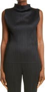 Pleats Please Issey Miyake Pleated Funnel Neck Top