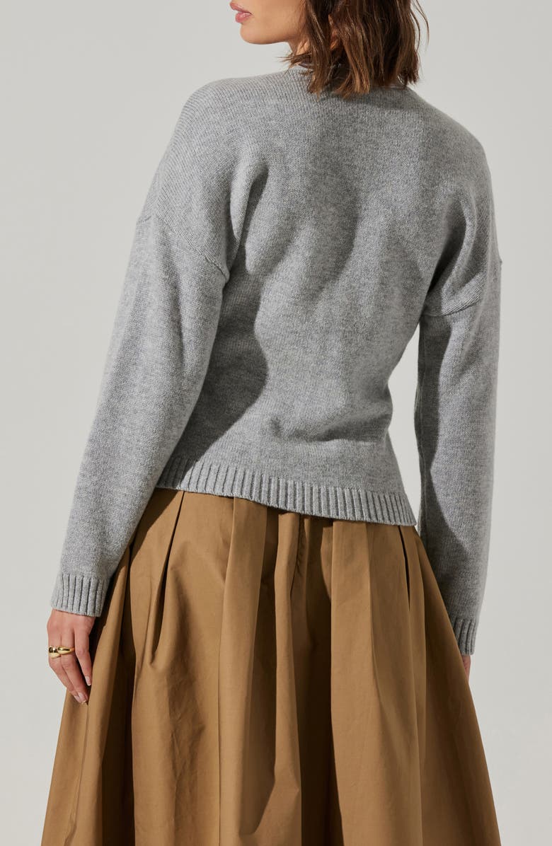 ASTR the Label Saffi V-Neck Cardigan, Alternate, color, Heather Grey