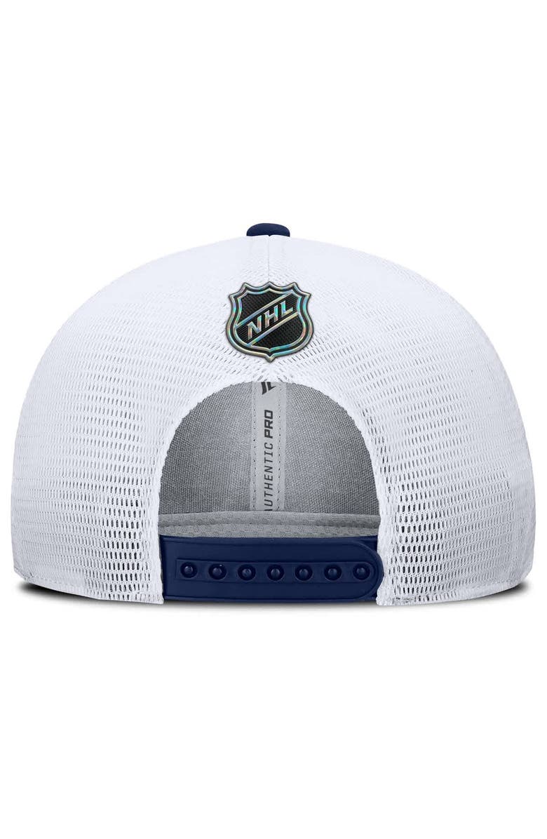 FANATICS Men's Fanatics Navy/White New York Rangers Authentic Pro Rink Lockup Adjustable Trucker Hat, Alternate, color, Navy
