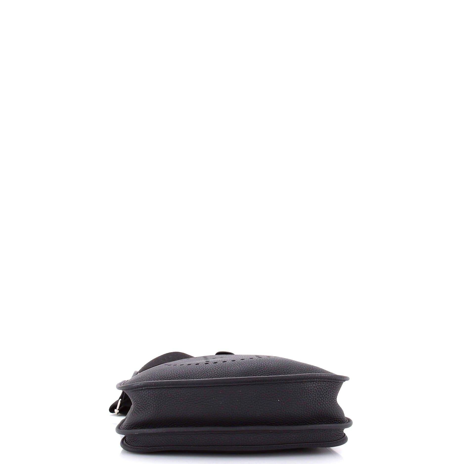 Pre-Owned Hermes Evelyne Bag Gen III Clemence PM, Alternate, color, Noir