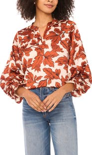 Vince Camuto Floral Satin Top